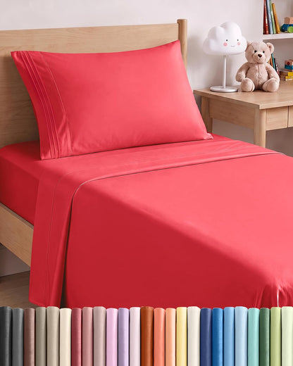 Queen Size 4 Piece Sheet Set - Comfy Breathable &amp; Cooling Sheets - White