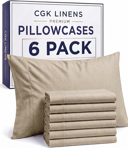 Queen Pillow Cases Set of 4 - Ultra Soft Cozy Pillowcase Covers - Charcoal