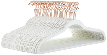 Amazon Basics Slim Velvet Non-Slip Space Saving Suit Clothes Hangers, Closet Organizer, Black, 50-Pack
