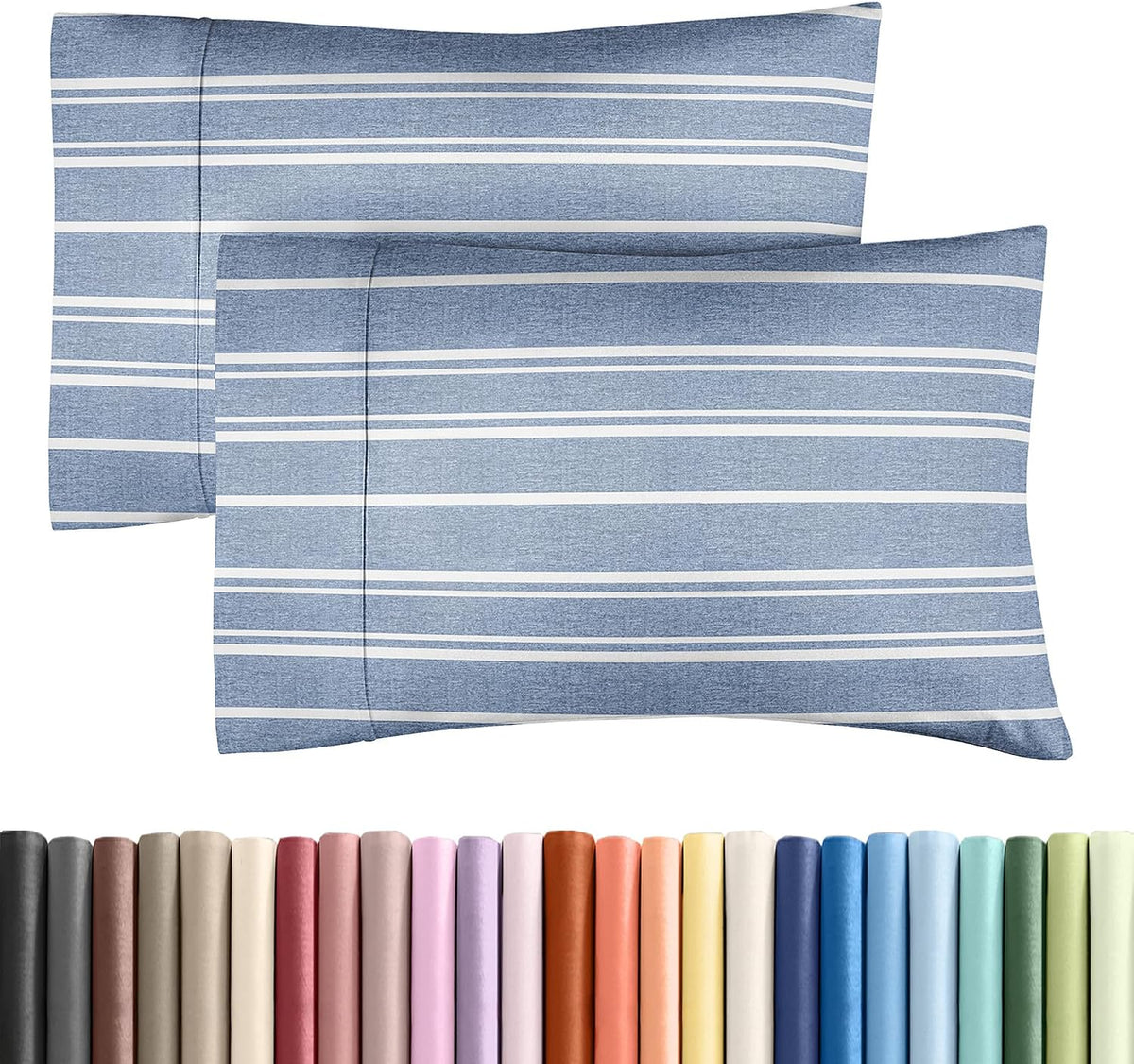 Queen Pillow Cases Set of 4 - Ultra Soft Cozy Pillowcase Covers - Charcoal