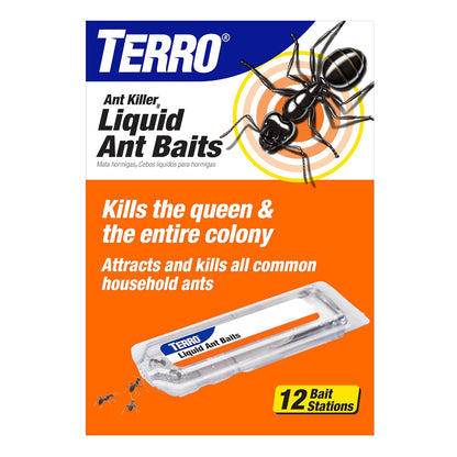 TERRO Liquid Ant Killer Bait Stations, 12-Pack, Indoor Ant Traps, T300B