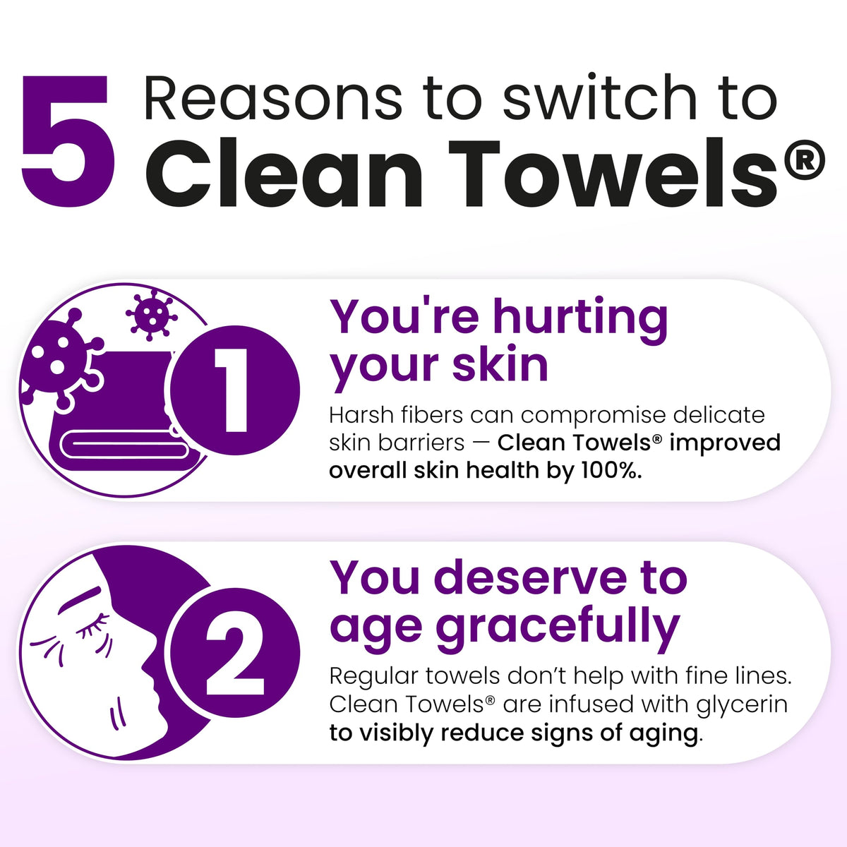Clean Skin Club Clean Towels XL®, 100% USDA Biobased Face Towel, Disposable Face Towelette, Eczema Association Accepted, Makeup Remover Dry Wipes, Ultra Soft, 1 Pack, 50 Ct